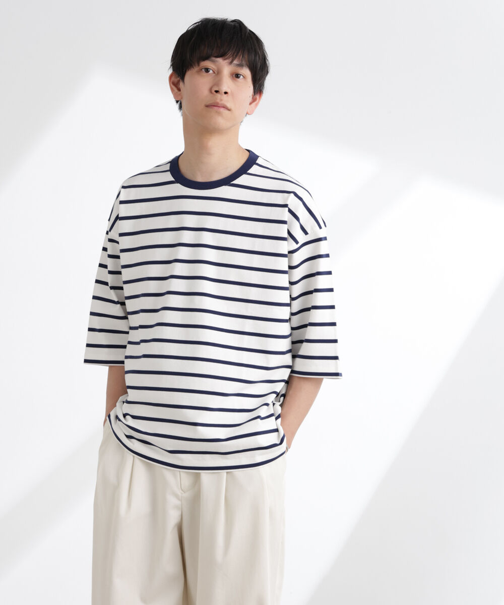 nano･universe「ルーズフィットワイドスリーブTシャツ 7分袖」|Tシャツ・カットソー|パターン1