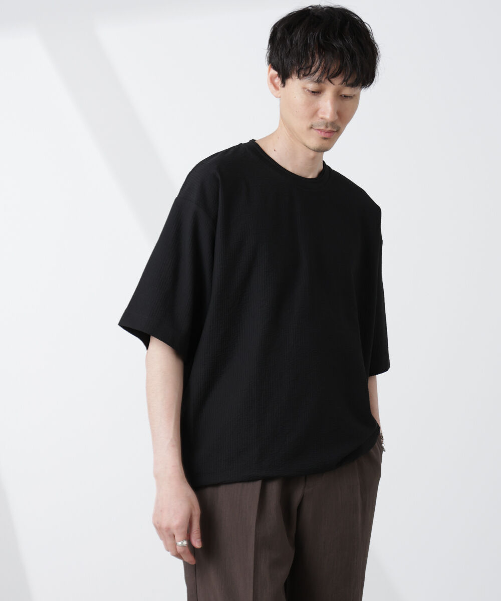 NANO universe「シルケットサッカーワイドTシャツ 半袖」|Tシャツ・カットソー|