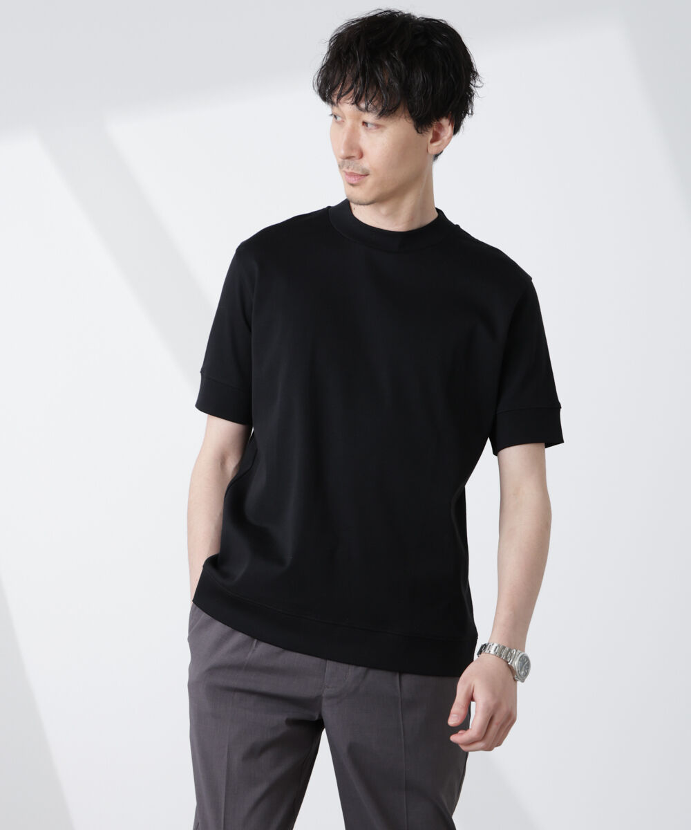 NANO universe「[FORMAL JERSEY]モックネックカットソー半袖」|Tシャツ・カットソー|