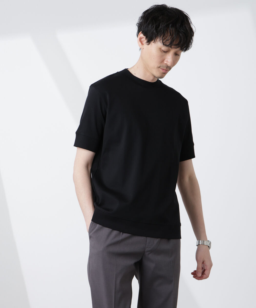 NANO universe「[FORMAL JERSEY]モックネックカットソー半袖」|Tシャツ・カットソー|