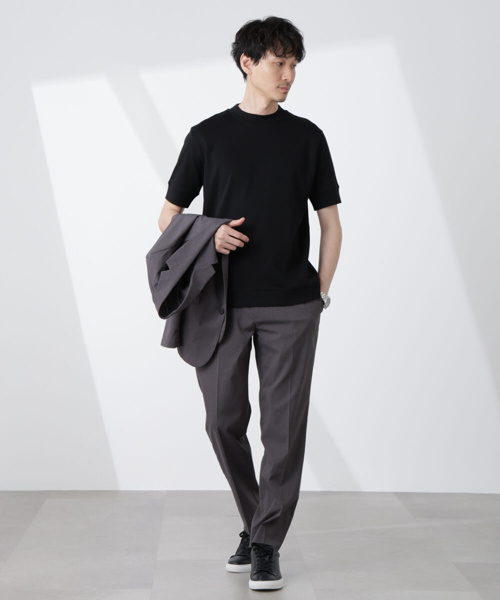 NANO universe「[FORMAL JERSEY]モックネックカットソー半袖」|Tシャツ・カットソー|