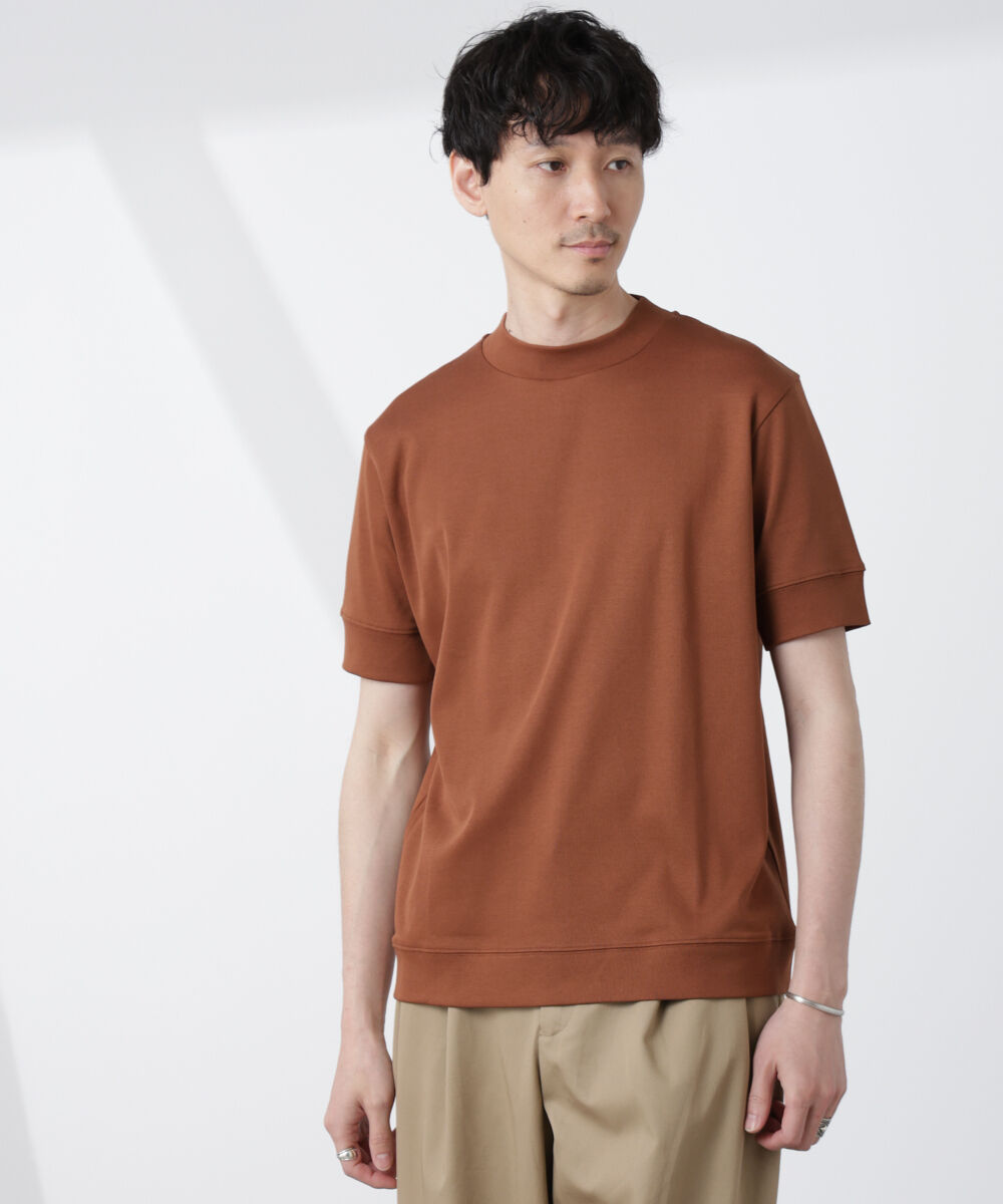 NANO universe「[FORMAL JERSEY]モックネックカットソー半袖」|Tシャツ・カットソー|
