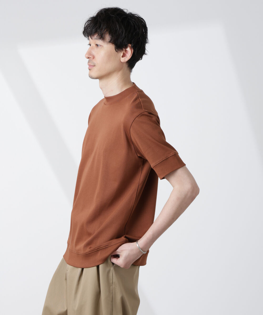 NANO universe「[FORMAL JERSEY]モックネックカットソー半袖」|Tシャツ・カットソー|