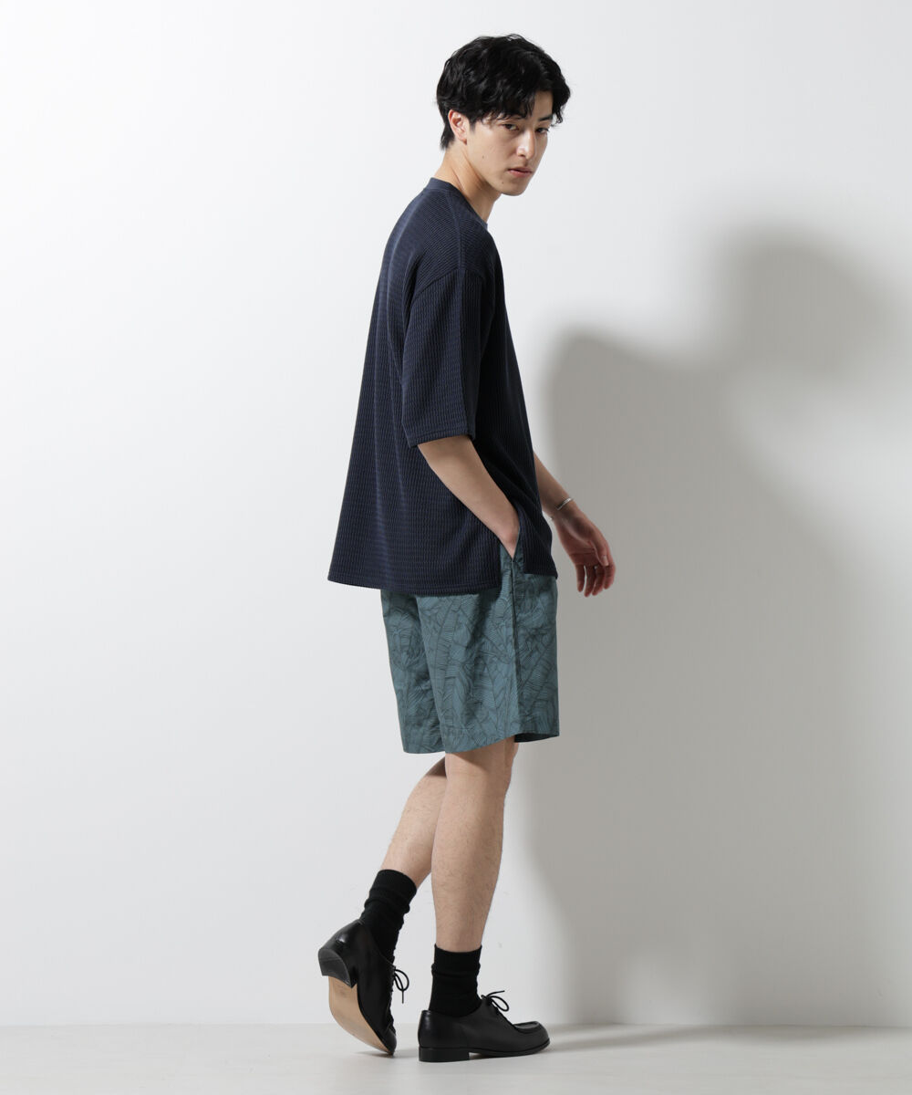 NANO universe「ジャガードニットソーTシャツ 半袖(セットアップ可)」|Tシャツ・カットソー|