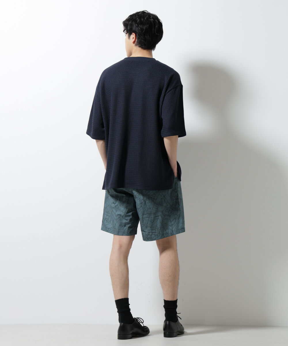 NANO universe「ジャガードニットソーTシャツ 半袖(セットアップ可)」|Tシャツ・カットソー|