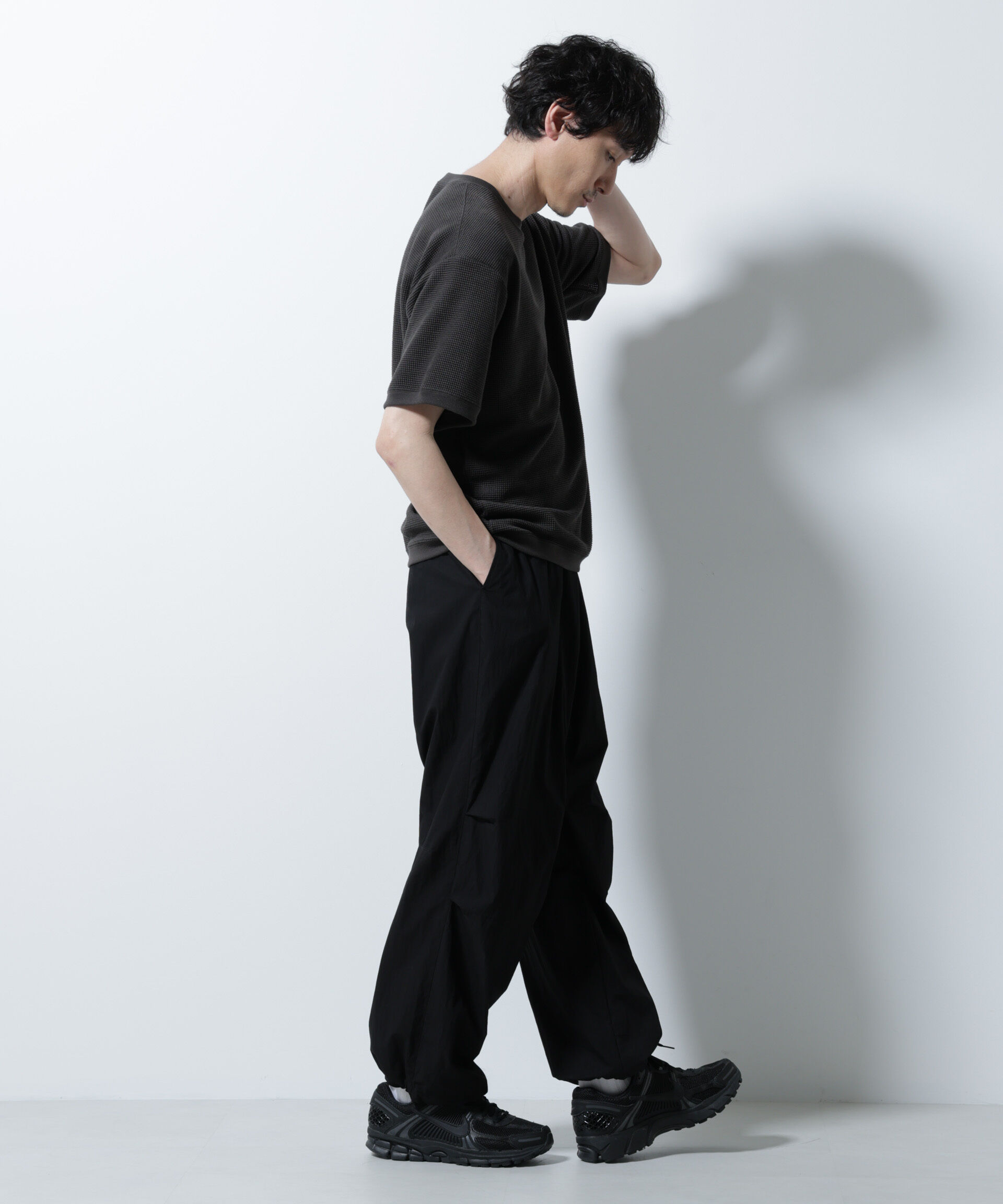 NANO universe「テックワッフルクルーネックTシャツ 半袖」|Tシャツ・カットソー|