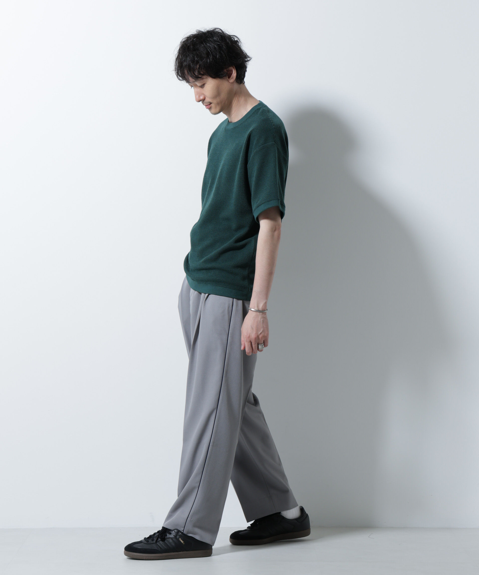 NANO universe「テックワッフルクルーネックTシャツ 半袖」|Tシャツ・カットソー|