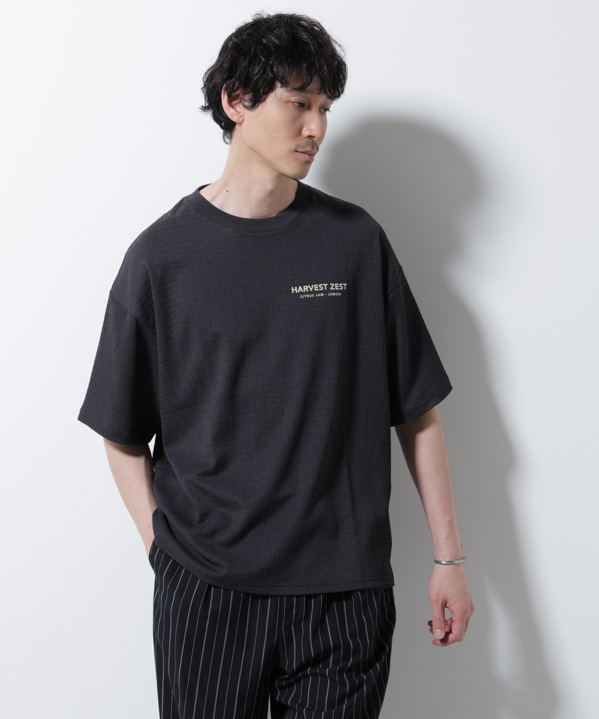 NANO universe「楊柳プリントTシャツ 半袖」|Tシャツ・カットソー|