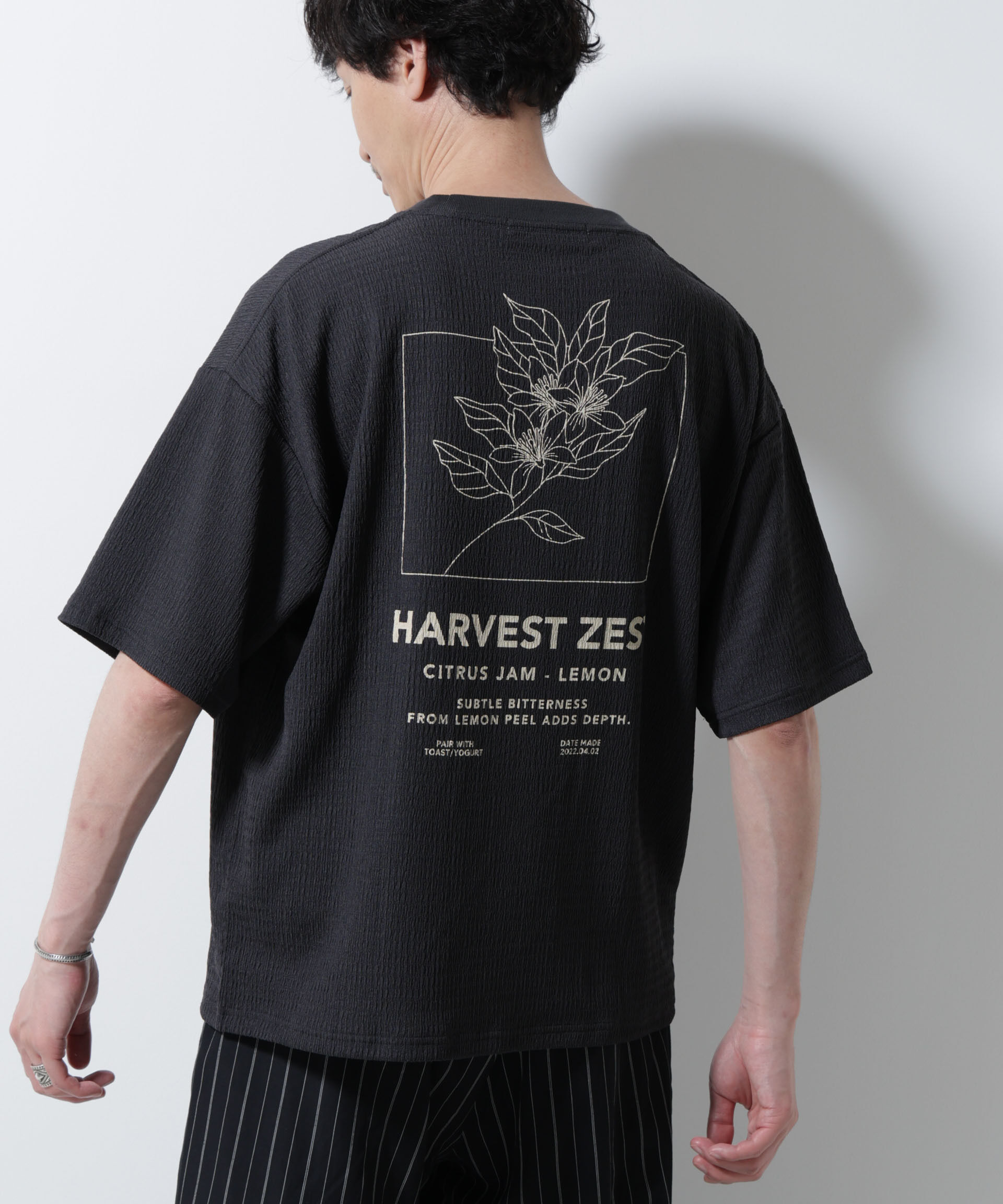 NANO universe「楊柳プリントTシャツ 半袖」|Tシャツ・カットソー|
