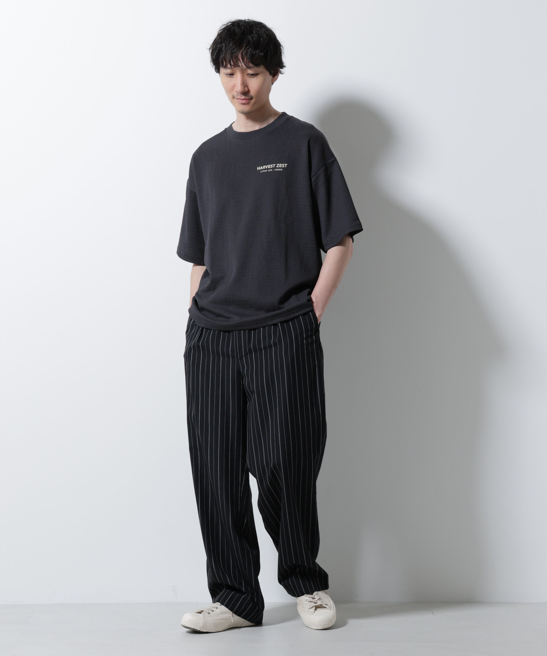 NANO universe「楊柳プリントTシャツ 半袖」|Tシャツ・カットソー|
