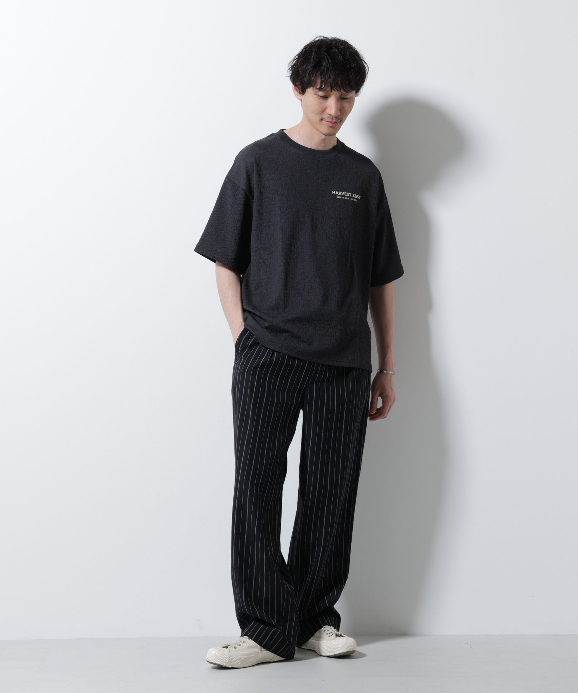 NANO universe「楊柳プリントTシャツ 半袖」|Tシャツ・カットソー|