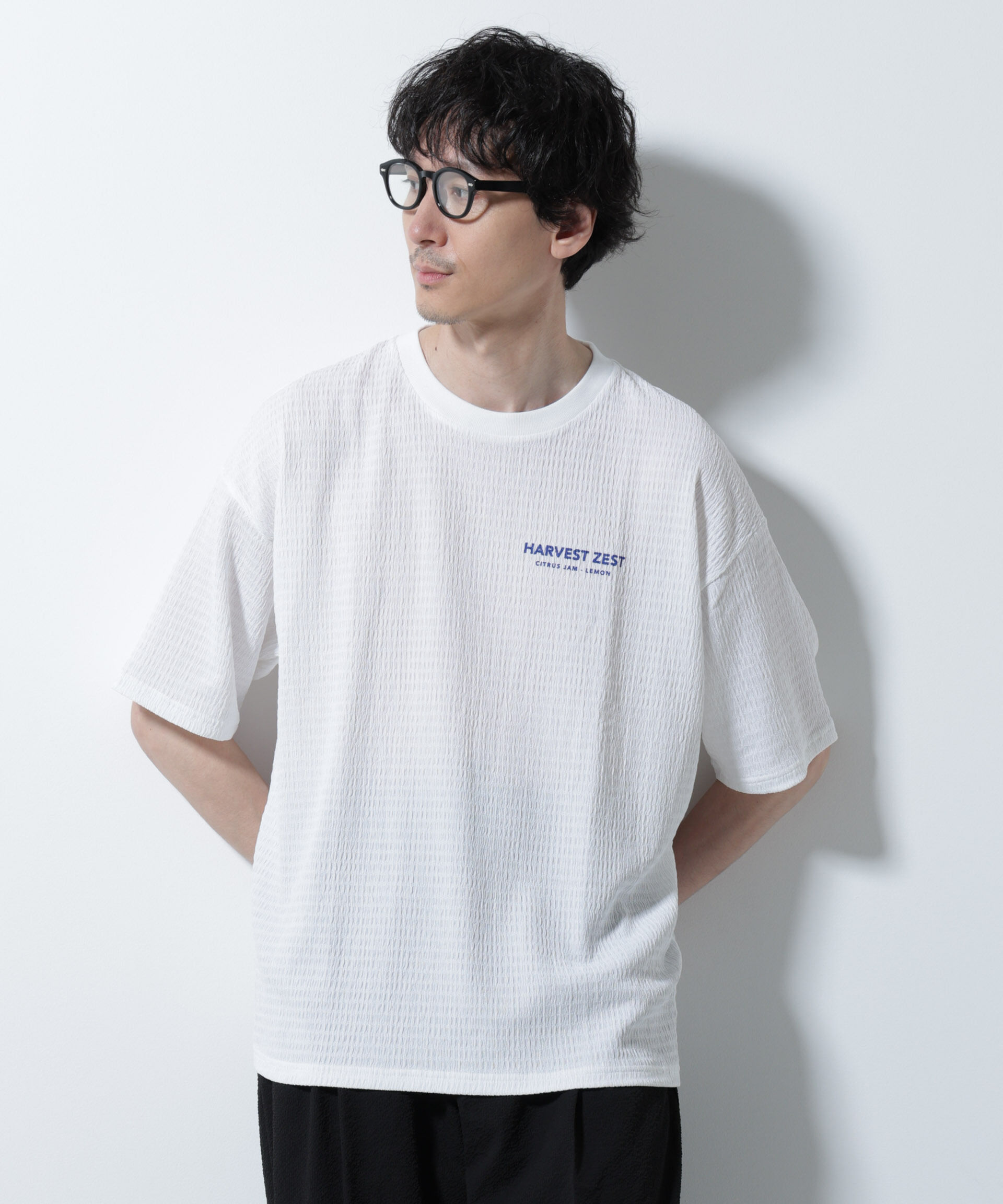 NANO universe「楊柳プリントTシャツ 半袖」|Tシャツ・カットソー|