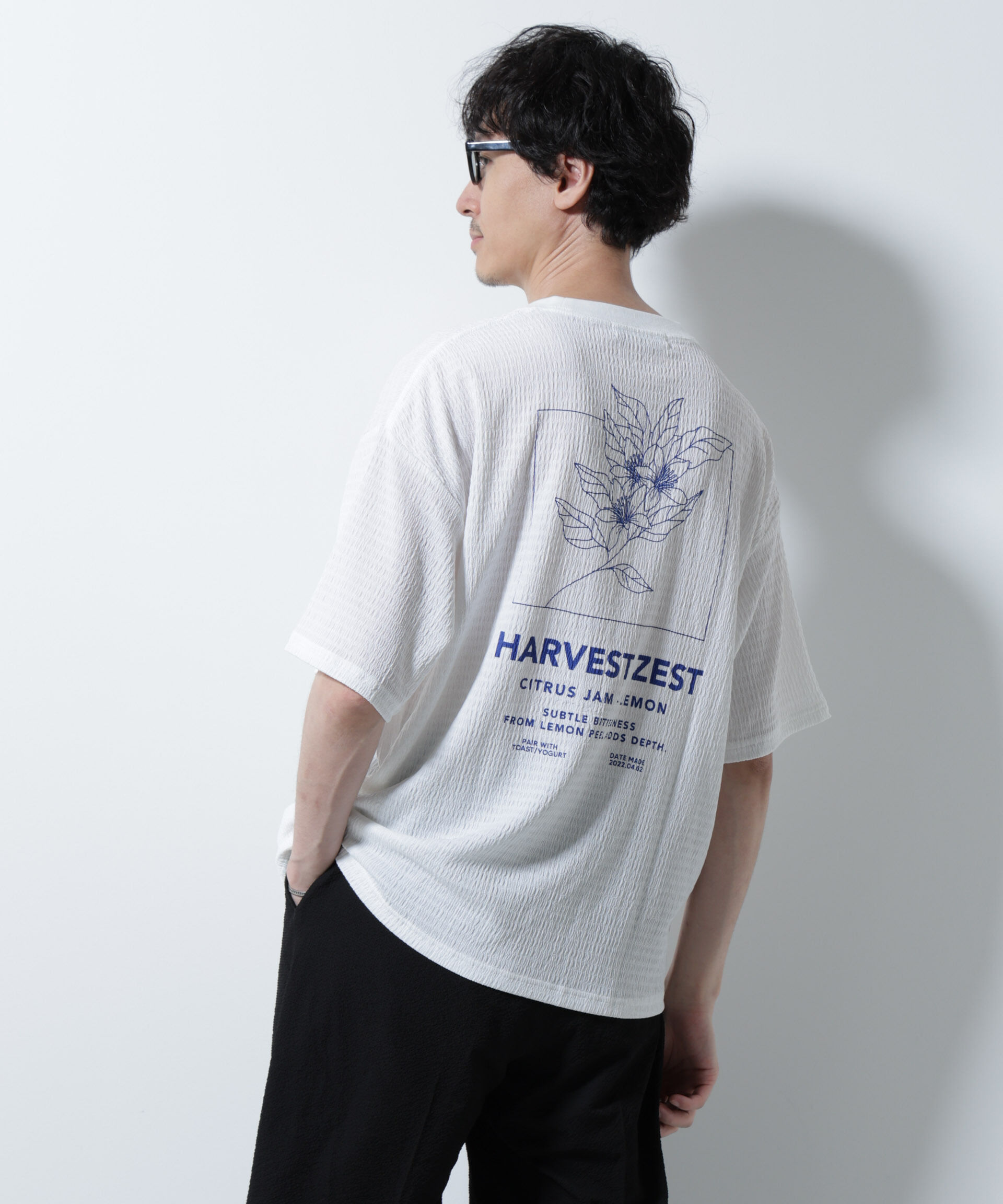 NANO universe「楊柳プリントTシャツ 半袖」|Tシャツ・カットソー|