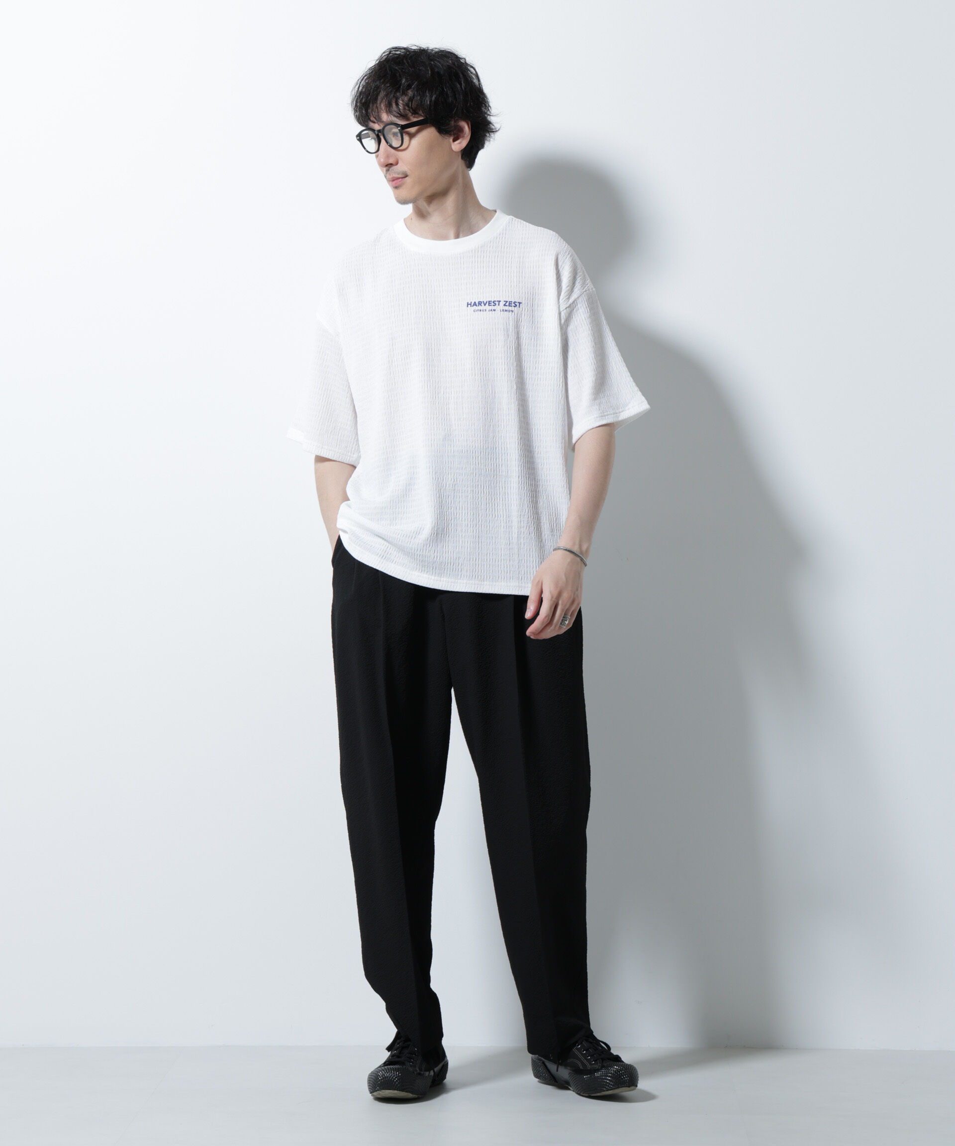 NANO universe「楊柳プリントTシャツ 半袖」|Tシャツ・カットソー|