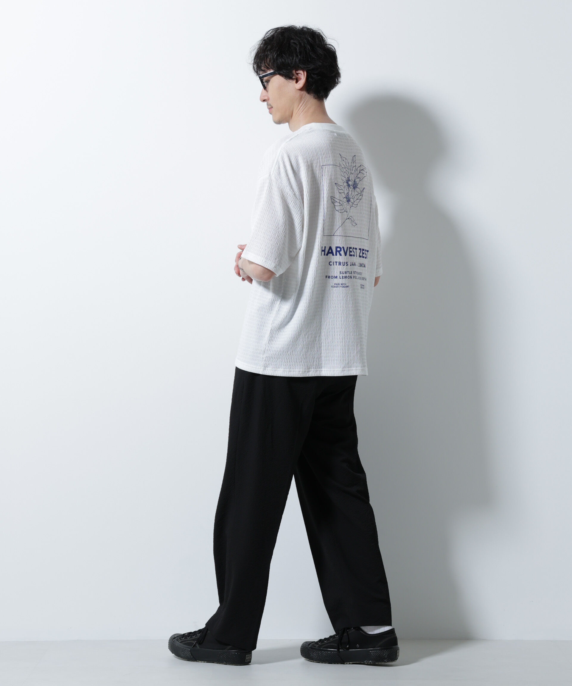 NANO universe「楊柳プリントTシャツ 半袖」|Tシャツ・カットソー|