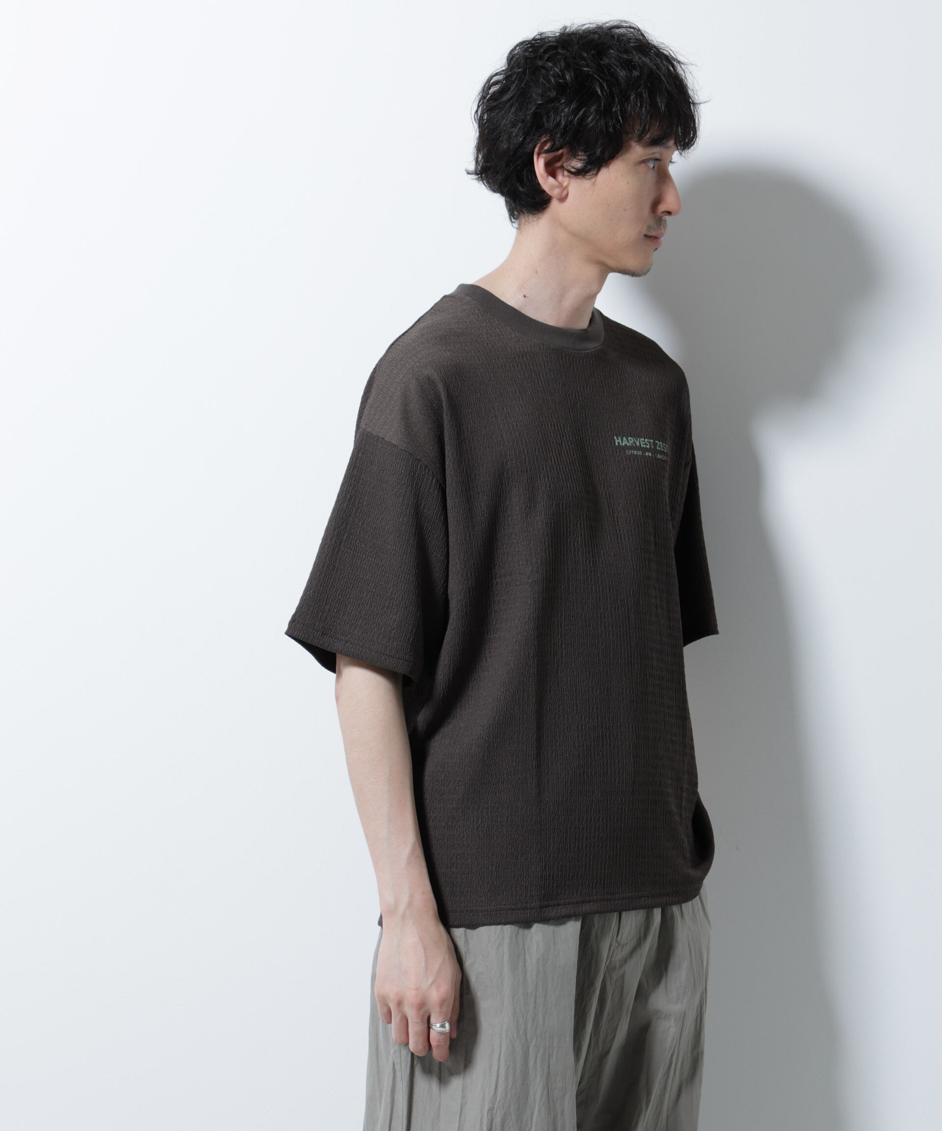 NANO universe「楊柳プリントTシャツ 半袖」|Tシャツ・カットソー|