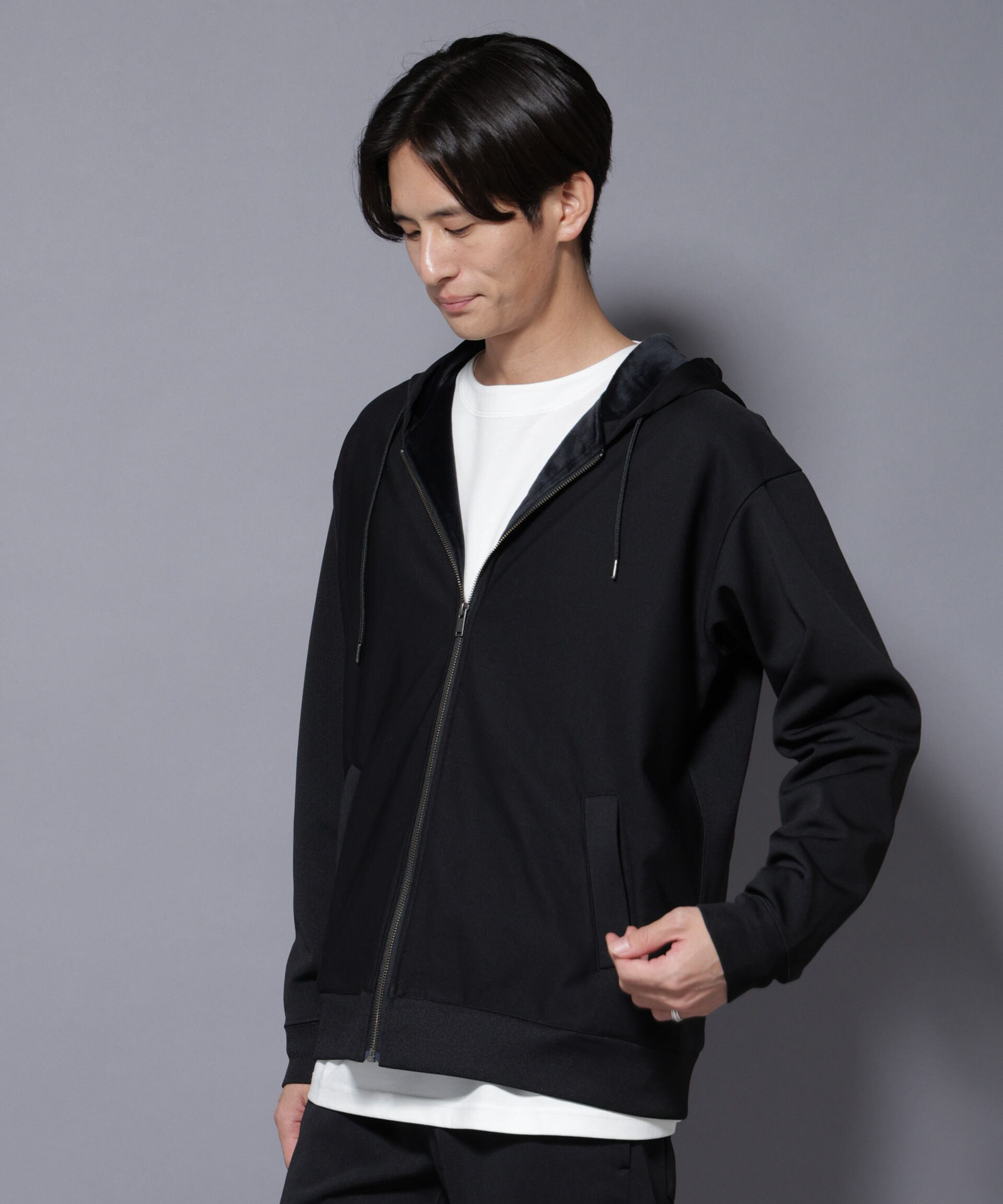 NANO universe「｢MC｣coveross(R) フリースボンディングジップアップパーカー」|Tシャツ・カットソー|
