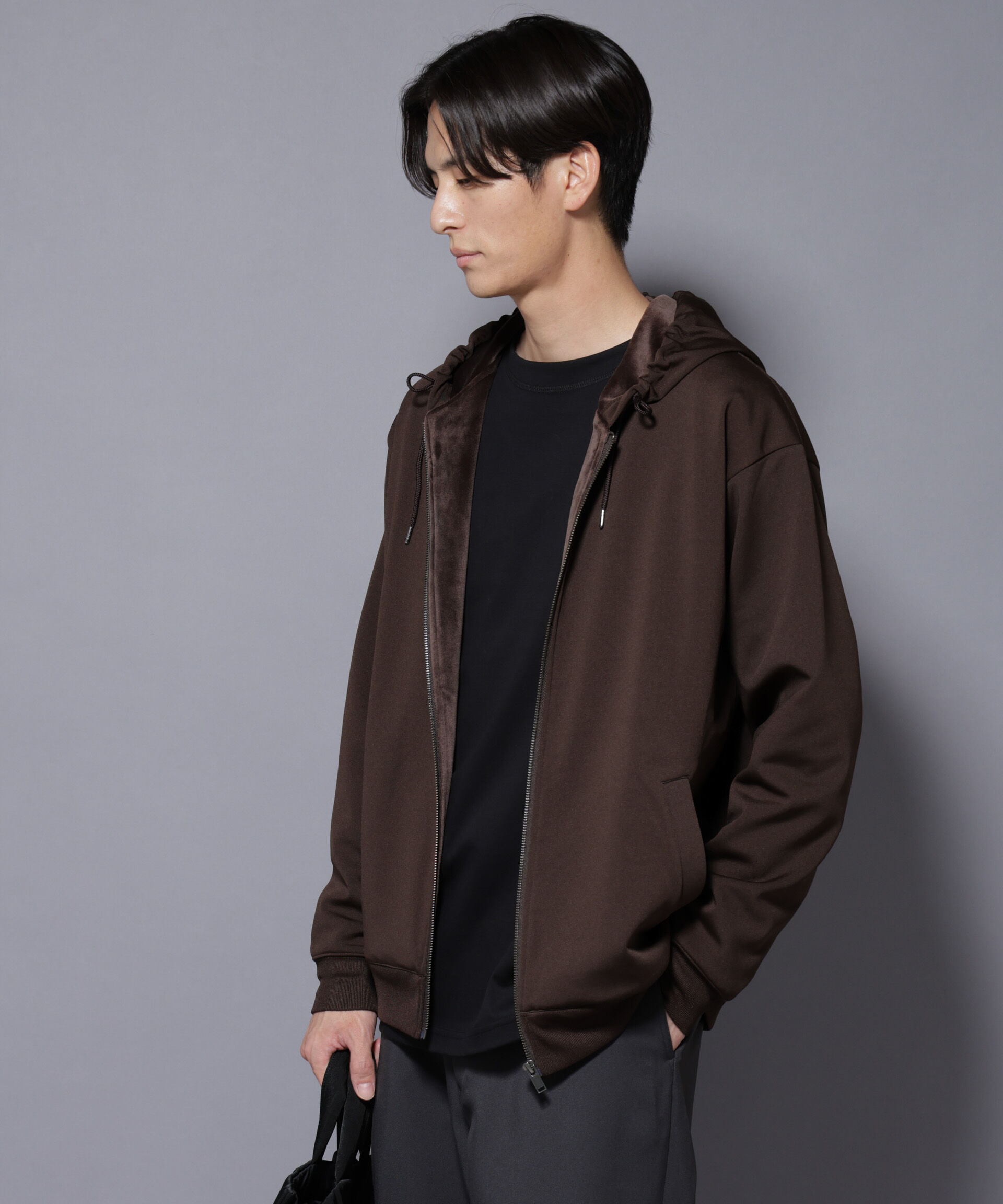 NANO universe「｢MC｣coveross(R) フリースボンディングジップアップパーカー」|Tシャツ・カットソー|