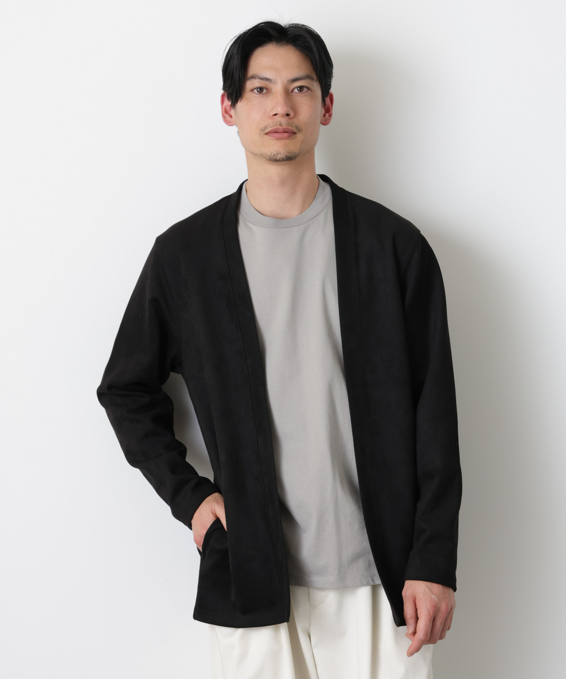 nano･universe「フェイクスエードトッパーカーディガン」|Tシャツ・カットソー|