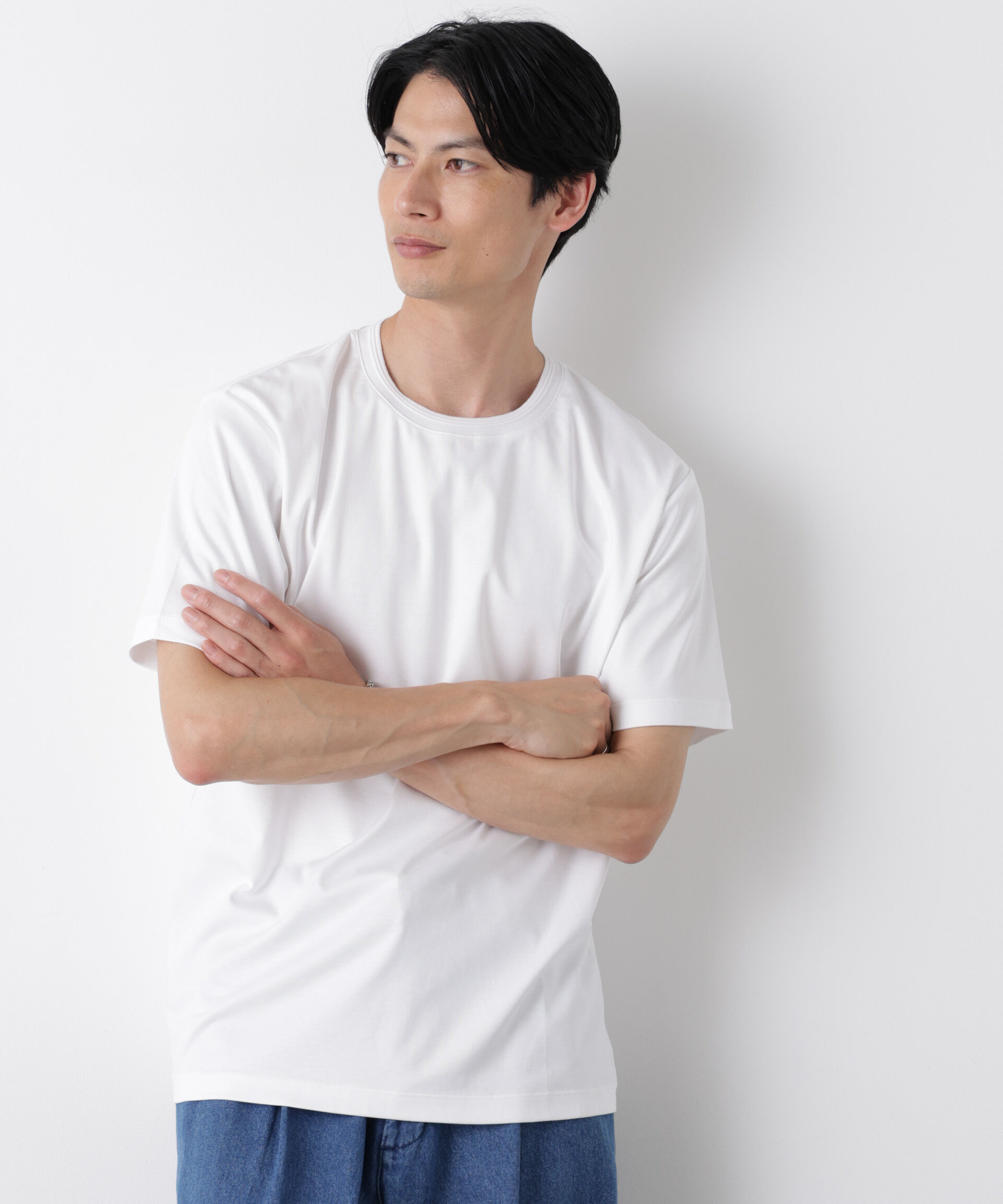 NANO universe「スタンダードスムースTシャツ 半袖」|Tシャツ・カットソー|ホワイト