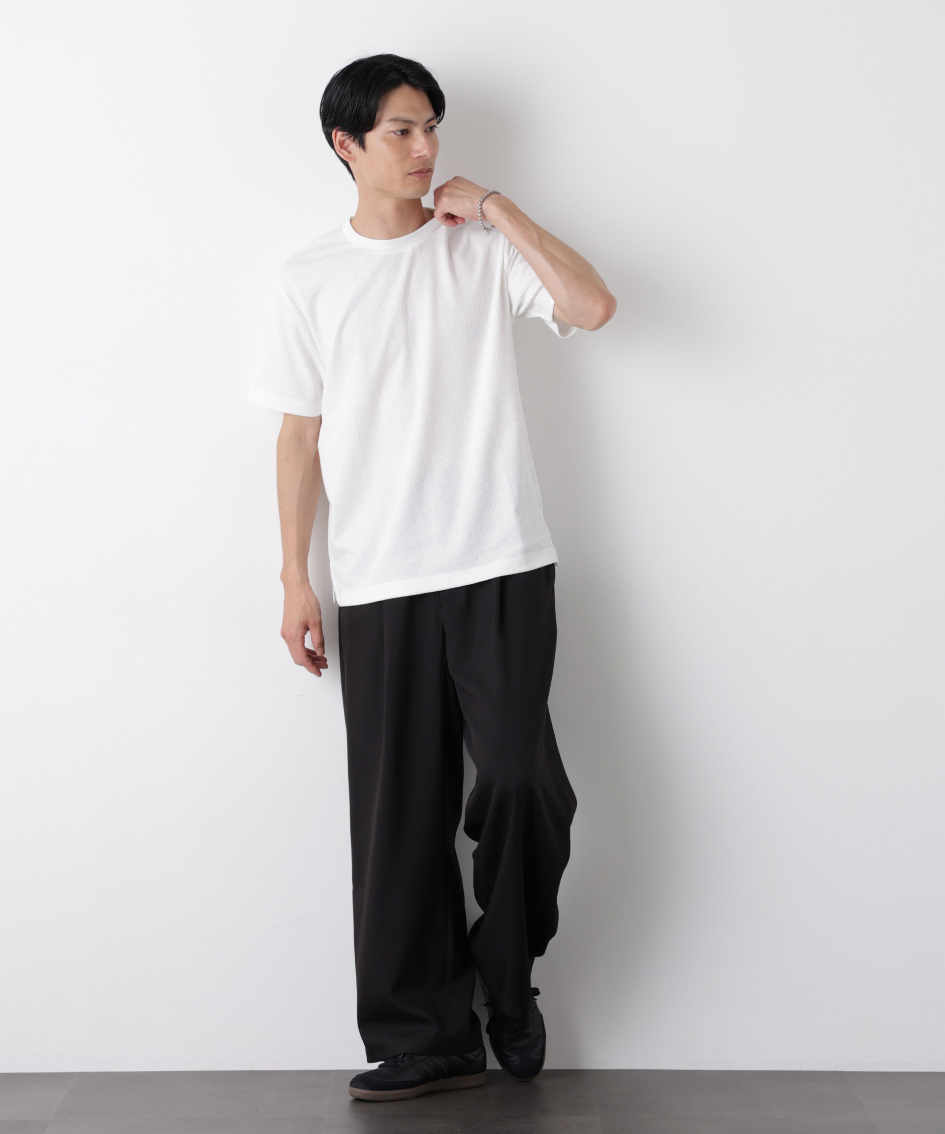NANO universe「ストレッチジャガードTシャツ 半袖」|Tシャツ・カットソー|