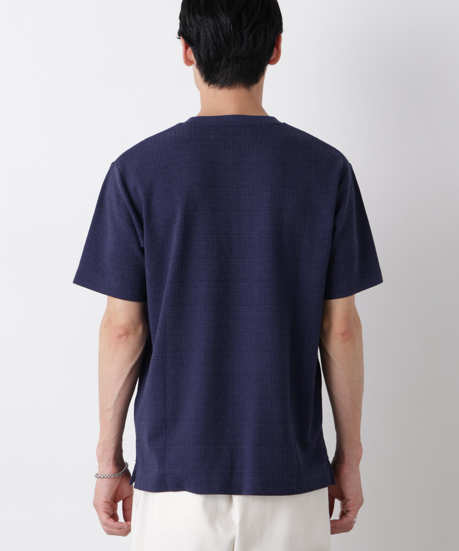 NANO universe「ストレッチジャガードTシャツ 半袖」|Tシャツ・カットソー|