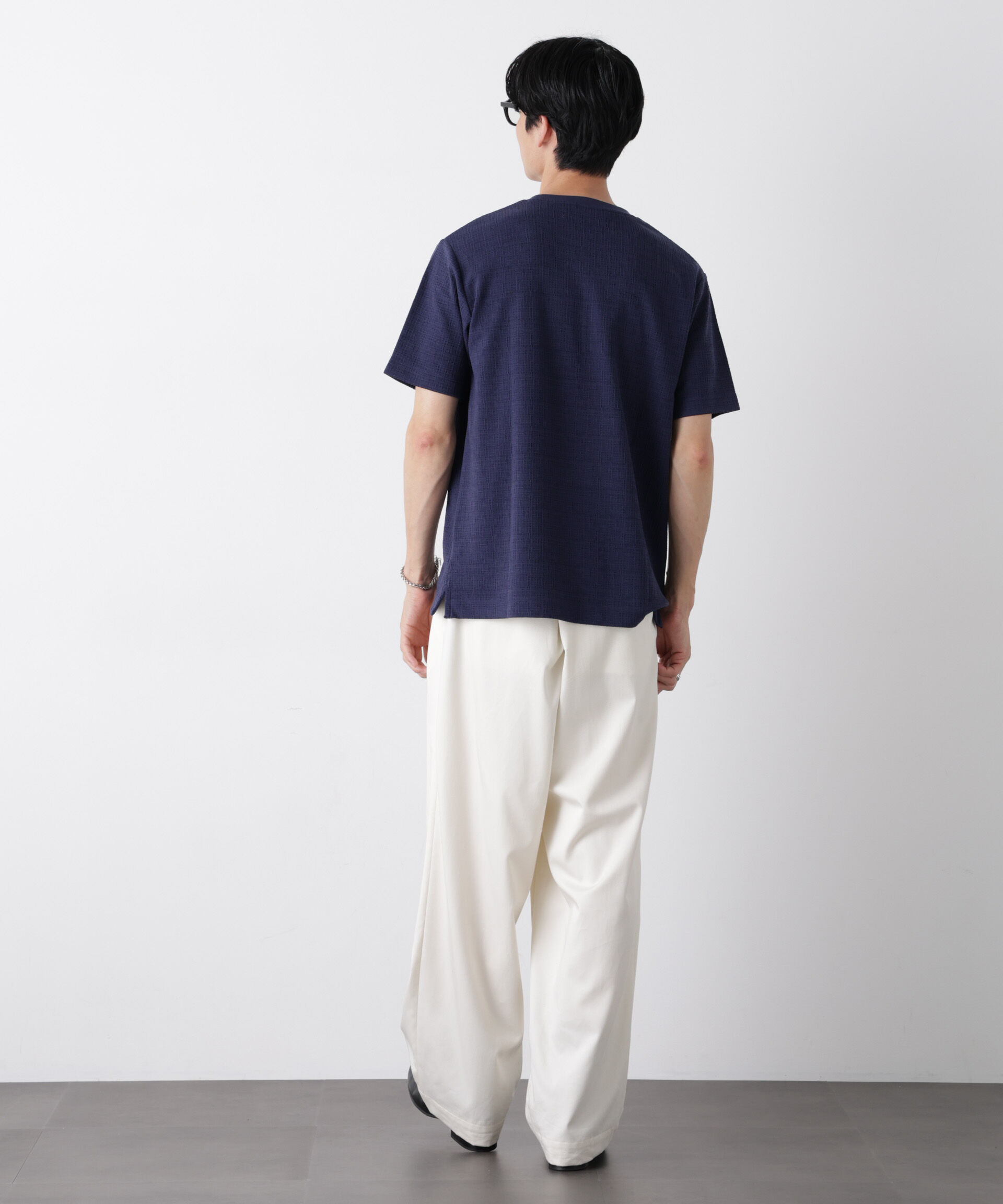 NANO universe「ストレッチジャガードTシャツ 半袖」|Tシャツ・カットソー|