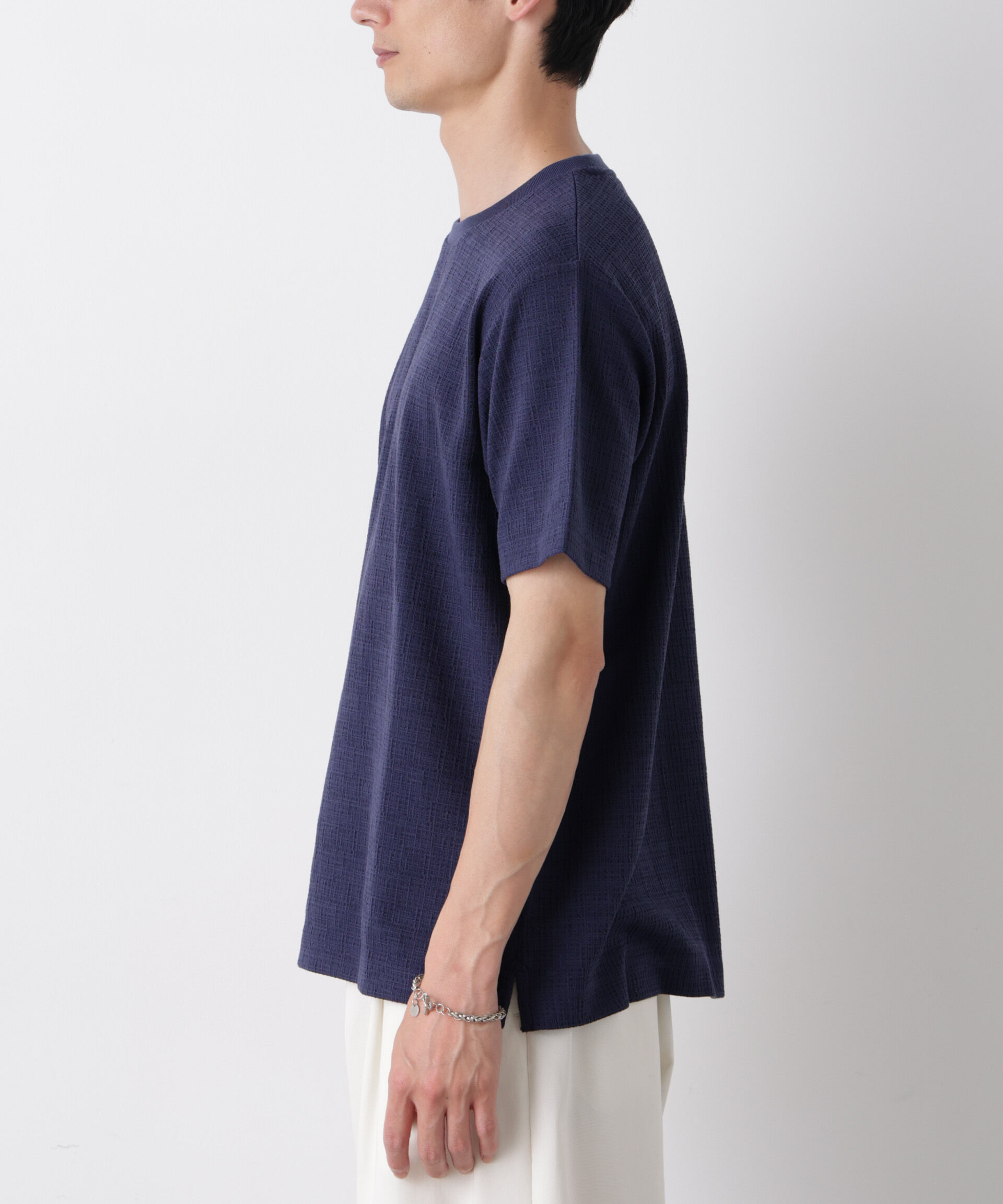 NANO universe「ストレッチジャガードTシャツ 半袖」|Tシャツ・カットソー|