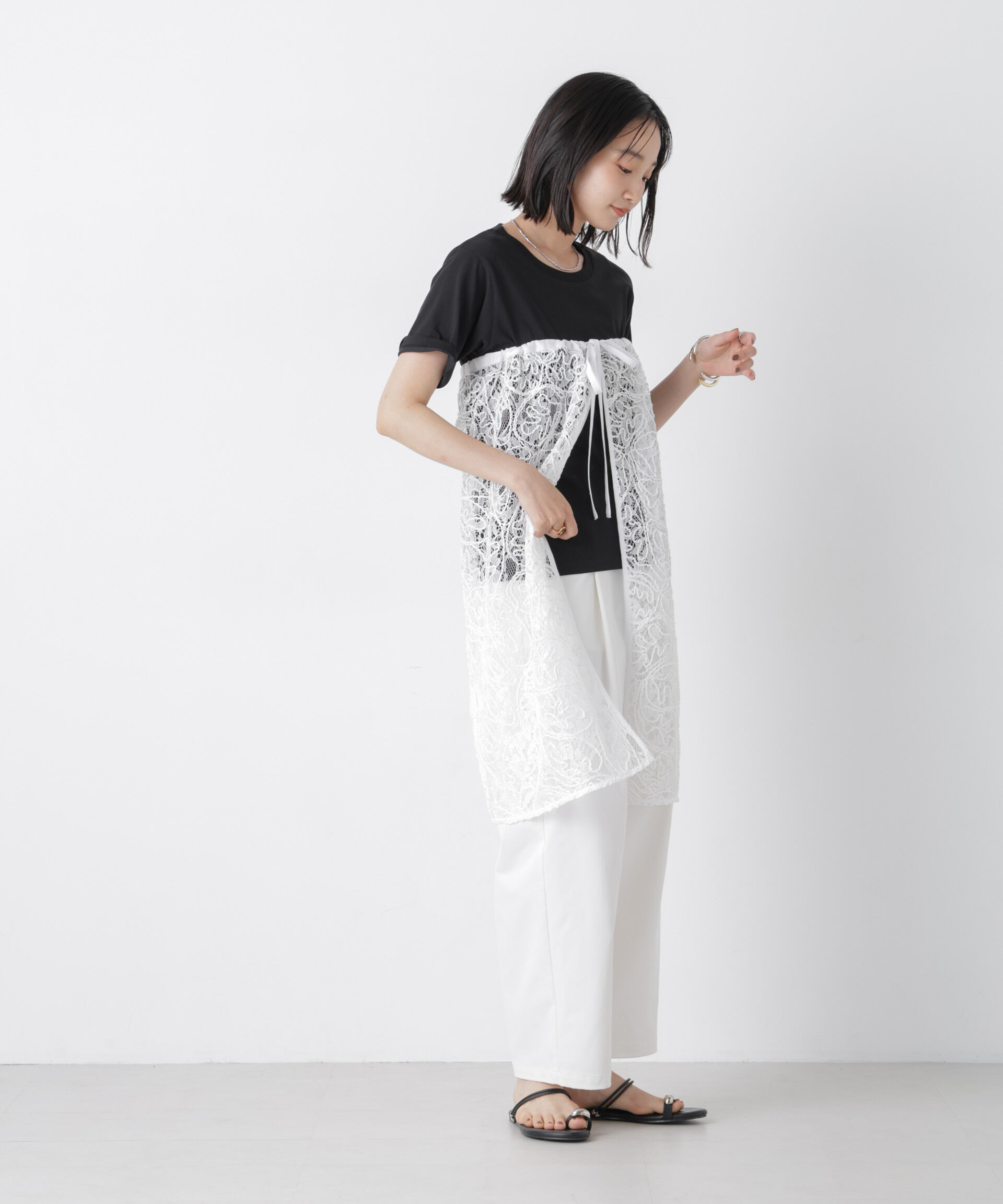 NANO universe「気化冷却機能 半袖クルーネックトップス」|Tシャツ・カットソー|