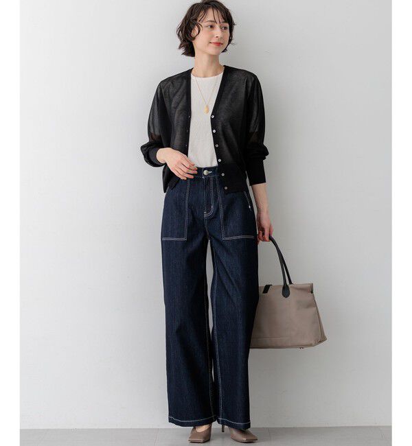 23区「【WEB&一部店舗限定カラーあり】シャイニーシアー ドルマンスリーブ カーディガン」|カーディガン|