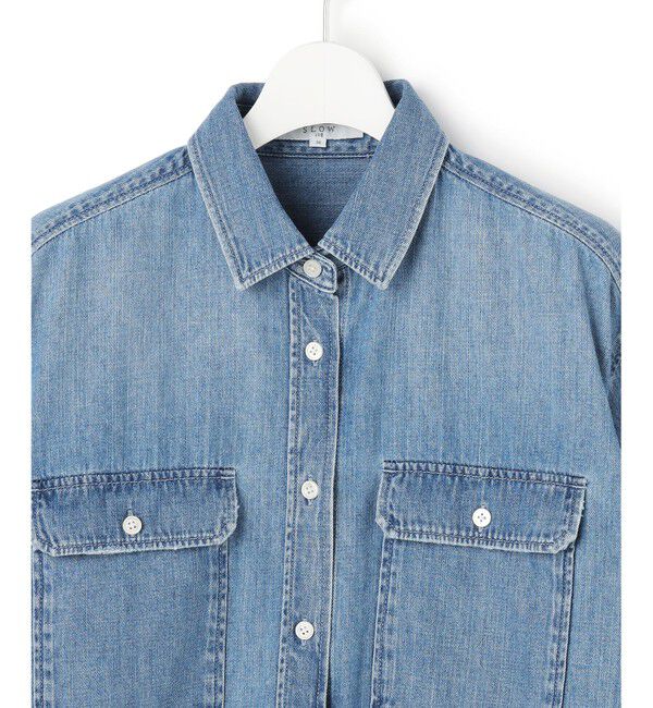 23区「【SLOW/一部店舗限定】LIGHT DENIM クロップド シャツ」|シャツ・ブラウス|