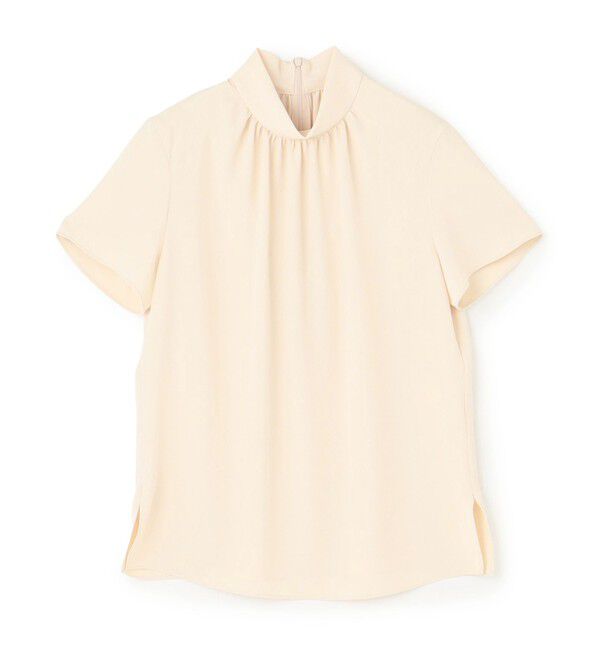 BEIGE,「【人気シリーズ】EVA / ハイネックハーフスリーブブラウス」|シャツ・ブラウス|