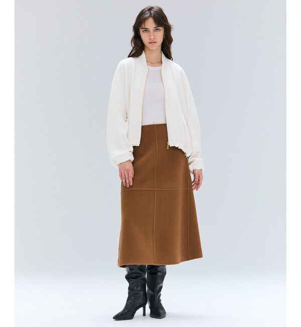 BEIGE,「【Precious掲載】LEMOORE / ウールリバーAラインスカート」|スカート|
