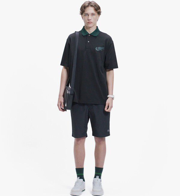 LACOSTE「ワニロゴグラフィックボーダーポロシャツ」|ポロシャツ|