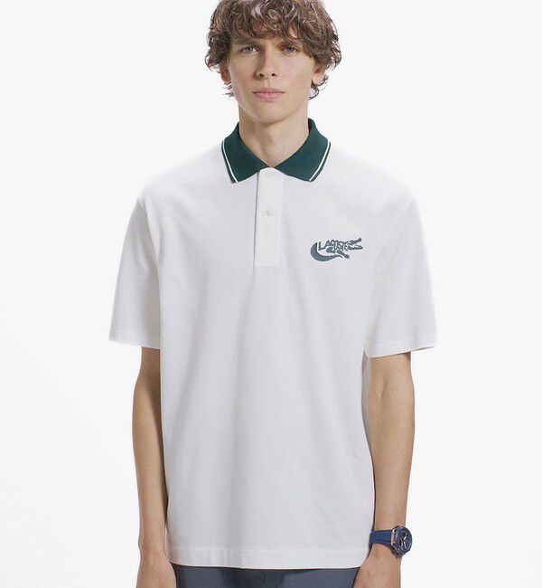 LACOSTE「ワニロゴグラフィックボーダーポロシャツ」|ポロシャツ|