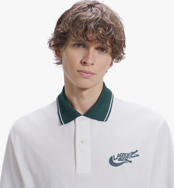 LACOSTE「ワニロゴグラフィックボーダーポロシャツ」|ポロシャツ|