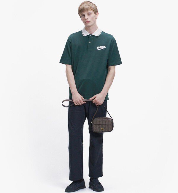 LACOSTE「ワニロゴグラフィックボーダーポロシャツ」|ポロシャツ|