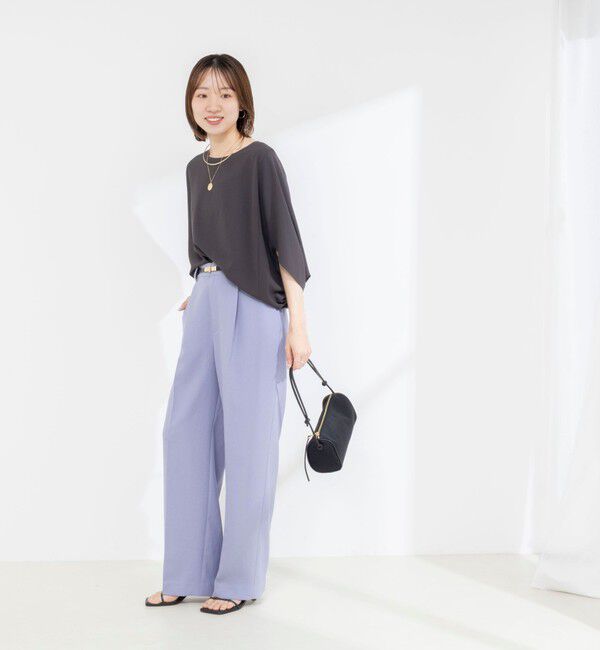 NOLLEY'S「《セットアップ対応》ウォッシャブルストレッチツイル愛されセミワイドパンツ」|その他|