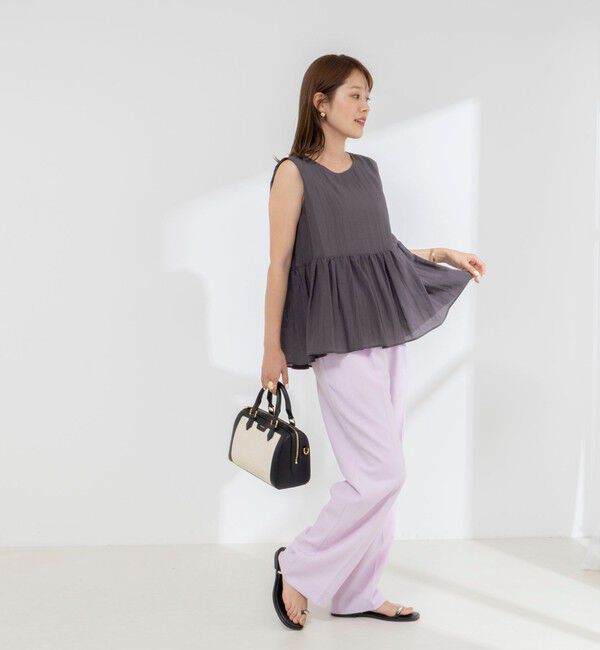 NOLLEY'S「《セットアップ対応》ウォッシャブルストレッチツイル愛されセミワイドパンツ」|その他|