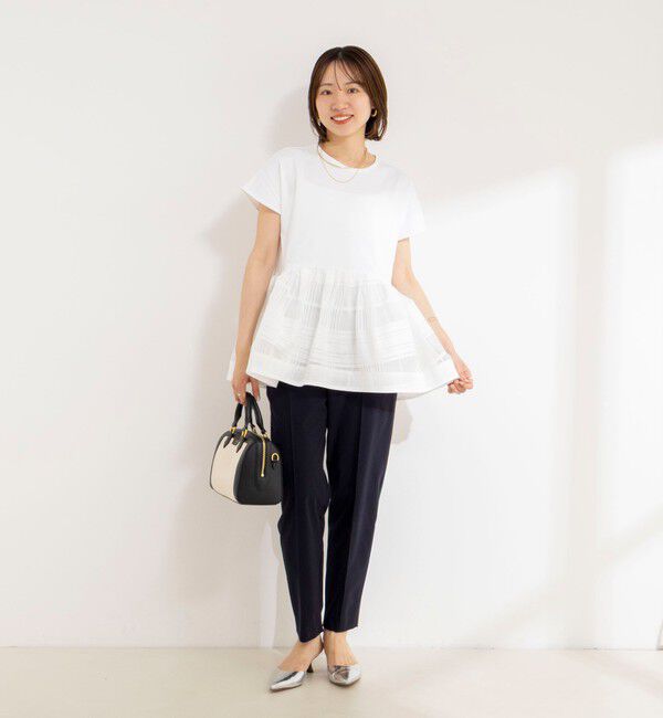 NOLLEY'S「ウォッシャブル布帛切り替えプルオーバー」|Tシャツ・カットソー|