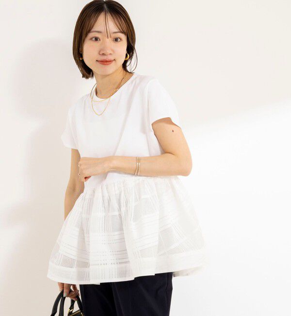 NOLLEY'S「ウォッシャブル布帛切り替えプルオーバー」|Tシャツ・カットソー|