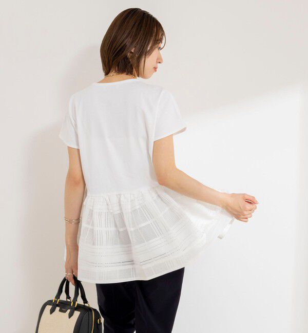 NOLLEY'S「ウォッシャブル布帛切り替えプルオーバー」|Tシャツ・カットソー|