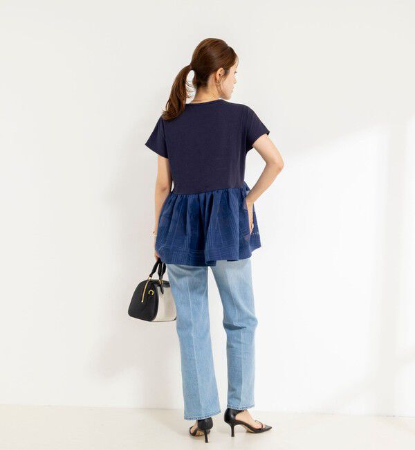NOLLEY'S「ウォッシャブル布帛切り替えプルオーバー」|Tシャツ・カットソー|