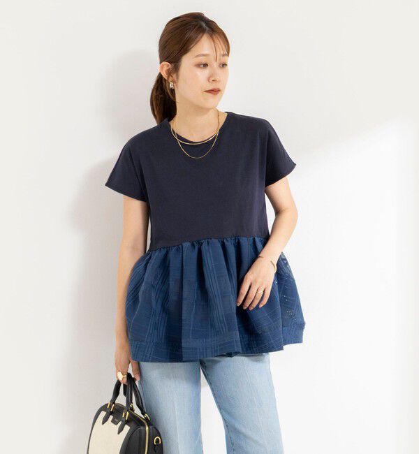 NOLLEY'S「ウォッシャブル布帛切り替えプルオーバー」|Tシャツ・カットソー|