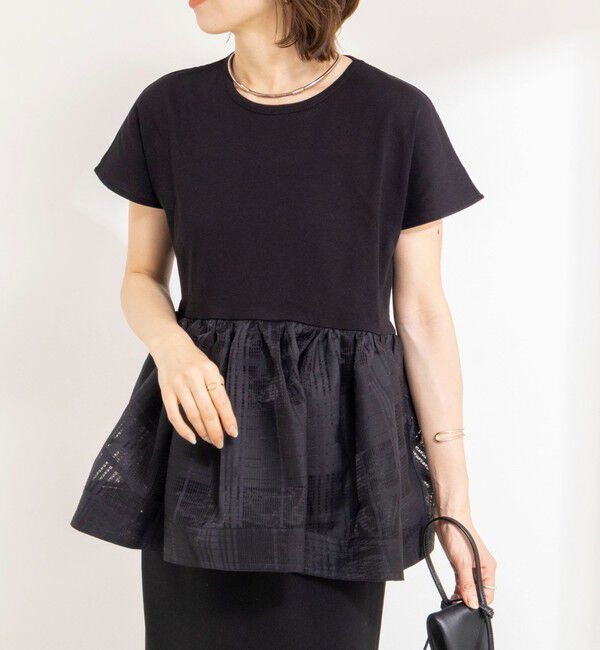 NOLLEY'S「ウォッシャブル布帛切り替えプルオーバー」|Tシャツ・カットソー|