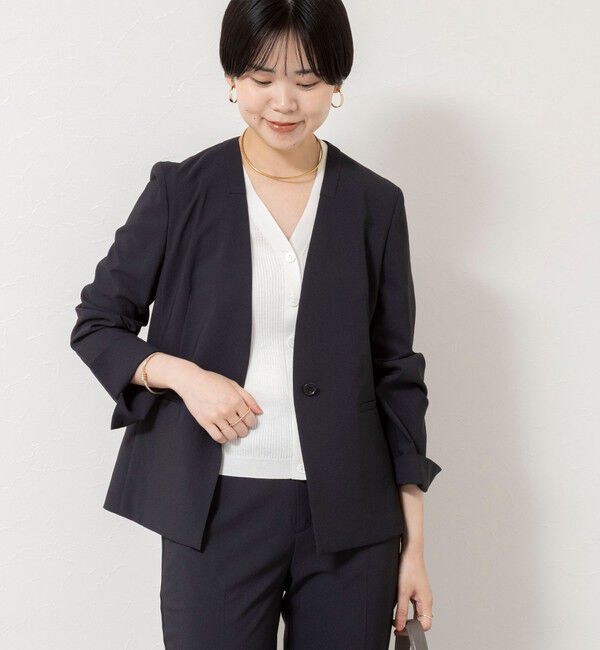 NOLLEY'S sophi「《セットアップ対応/UVカット/接触冷感》ウォッシャブルDry toro ノーカラージャケット」|ノーカラージャケット|