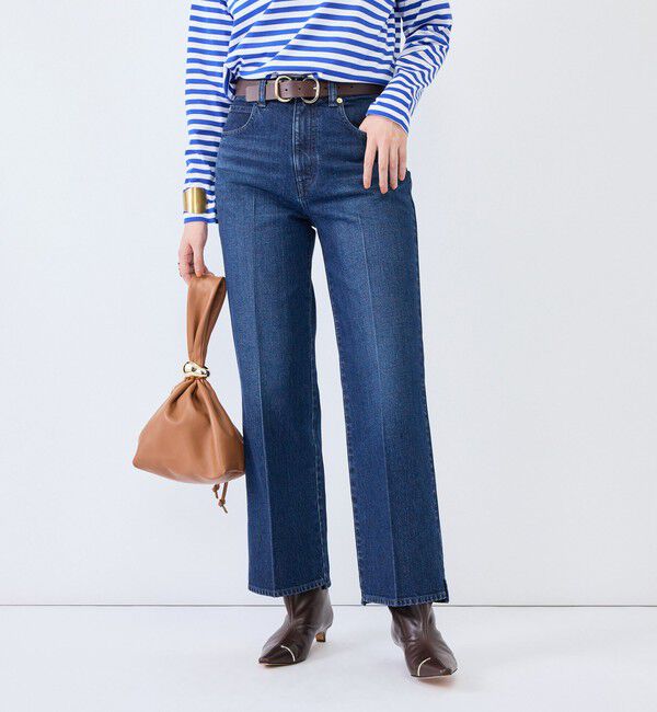 Rie Miller「《5サイズ展開》【RM denim】センタープレス裾デザインデニム」|デニム|