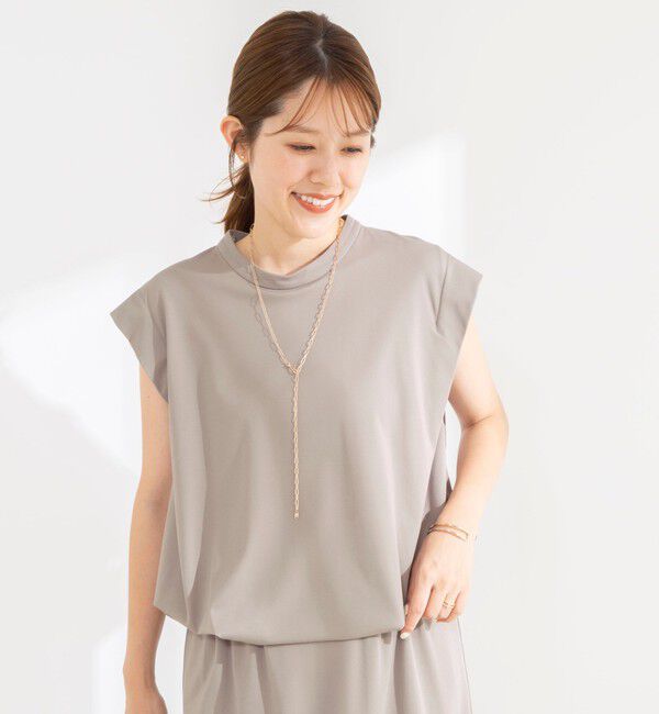 NOLLEY'S「《セットアップ対応/接触冷感》【BECシリーズ】ウォッシャブルハイスペックジャージノースリーブ」|Tシャツ・カットソー|