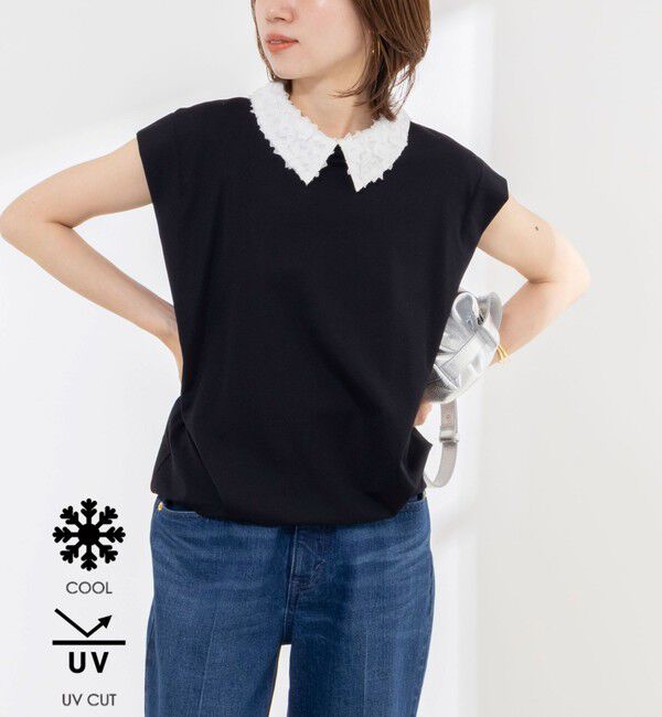 NOLLEY'S「《セットアップ対応/接触冷感》【BECシリーズ】ウォッシャブルハイスペックジャージノースリーブ」|Tシャツ・カットソー|