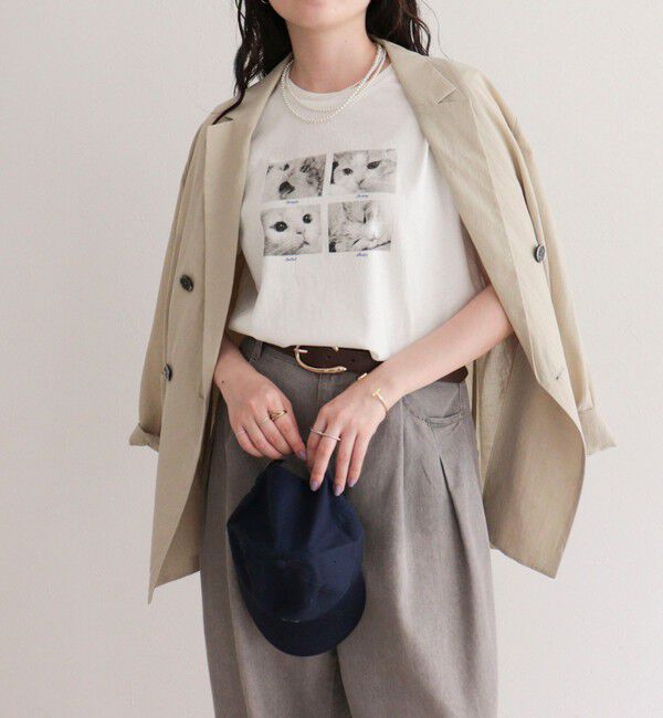 fredy emue「刺しゅう入りCAT PHOTO Tシャツ」|Tシャツ・カットソー|
